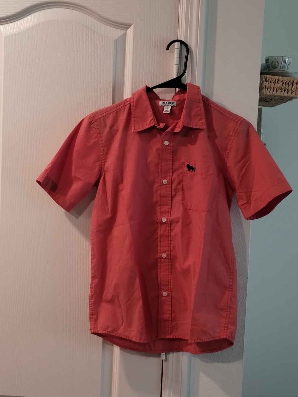 Old Navy Coral Short-Sleeve Button-Down Shirt for Boy